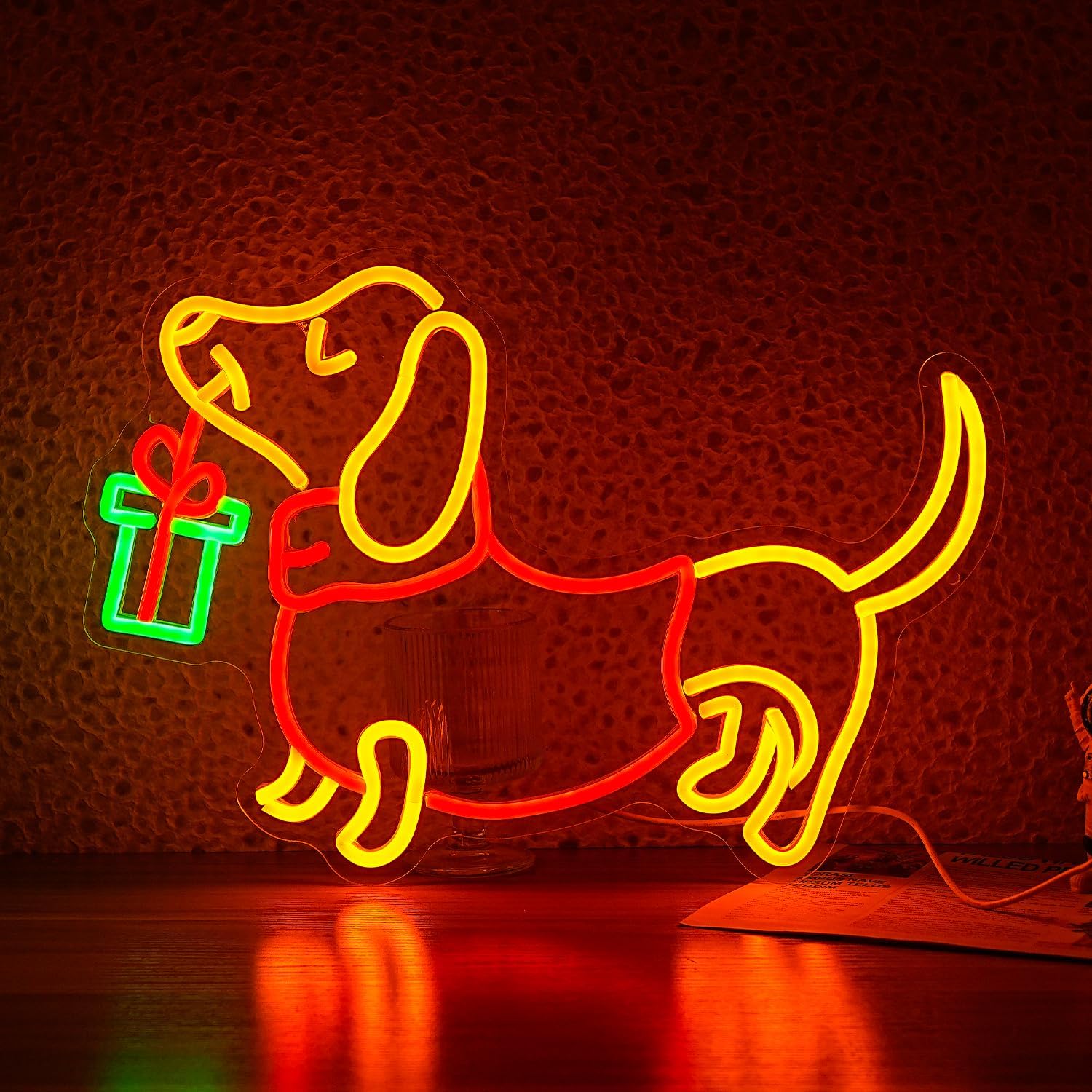 Lighting Decoration Ideas For Home - ไฟนีออนรูปสุนัขดัชชุนด์แบบหรี่แสงได้ผ่านพอร์ต USB สำหรับตกแต่งบ้าน บาร์ ปาร์ตี้ ห้องนอน