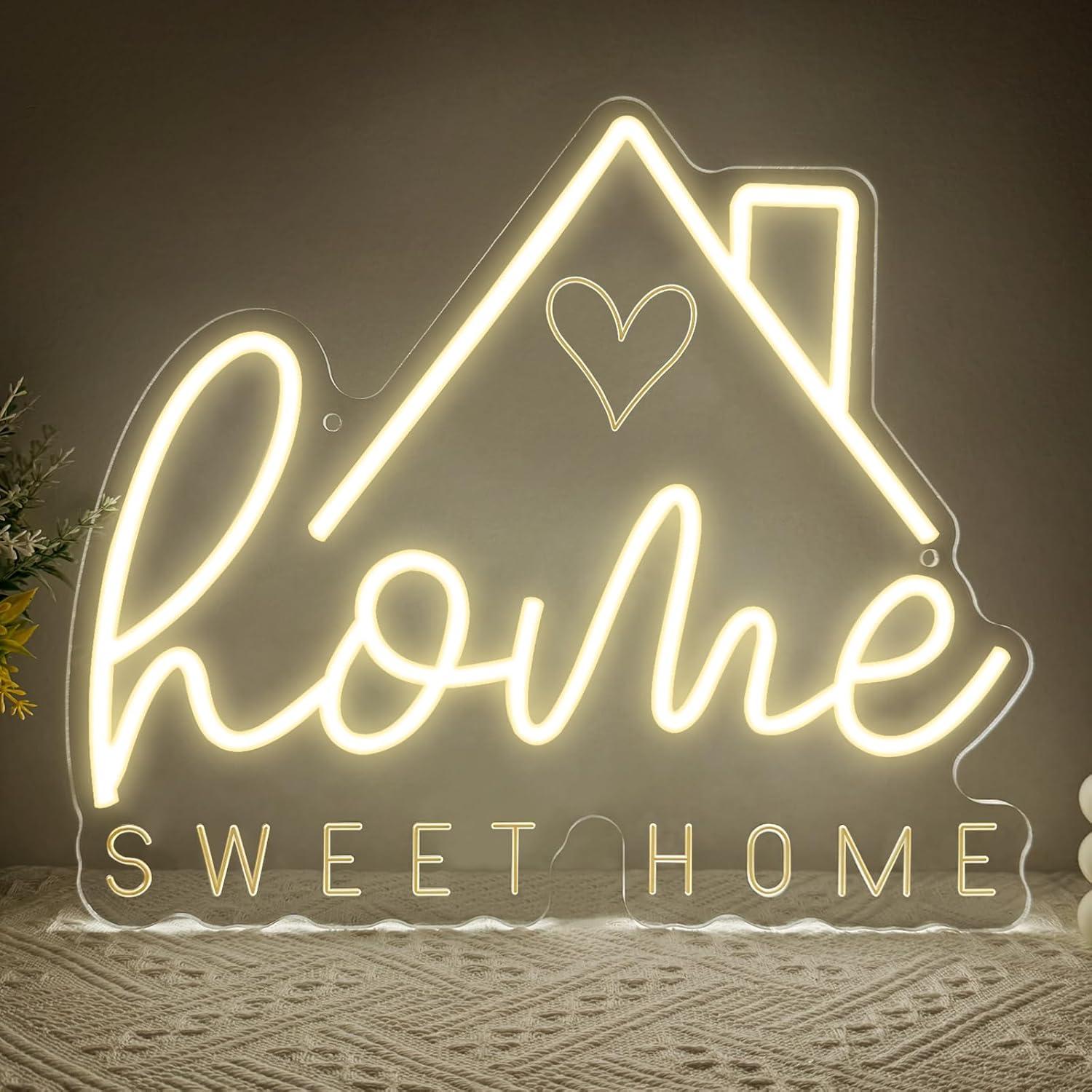Lighting Decor For Living Room - ป้ายไฟนีออน Sweet Home ไฟ LED ปรับความสว่างได้ผ่านพอร์ต