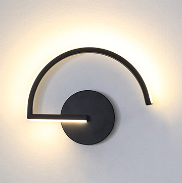 Lighting Decor For Bedroom - โคมไฟติดผนัง LED สไตล์นอร์ดิกสมัยใหม่, โคมไฟติดผนังทรงเรขาคณิตสีดำแบบมินิมอลสำหรับตกแต่งห้องนอนข้างเตียงห้องนั่งเล่น, ไฟตกแต่งบ้านสุดสร้างสรรค์