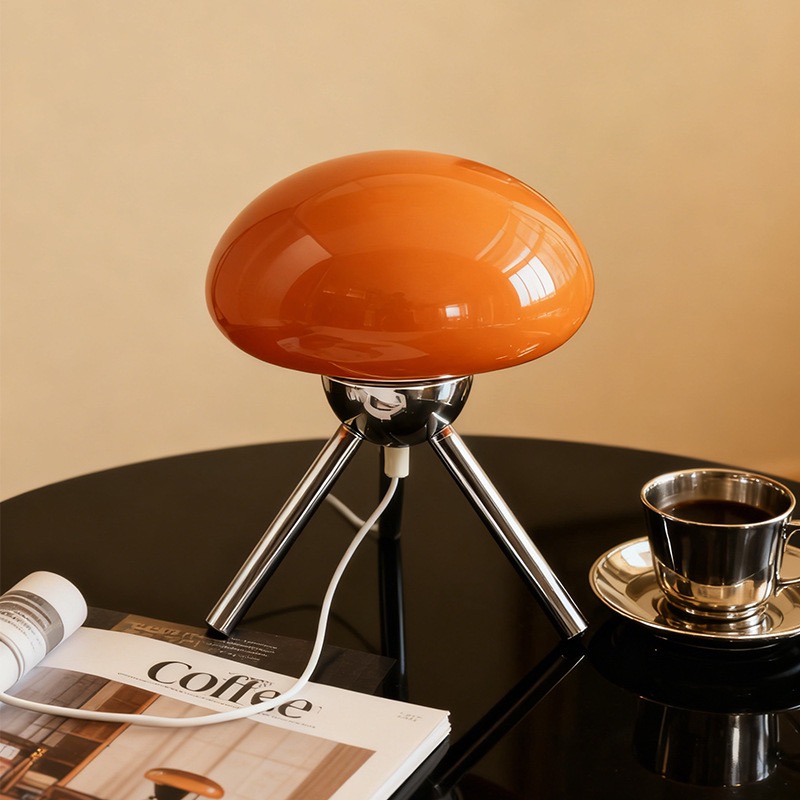 Lighting Decor For Bedroom - โคมไฟตั้งโต๊ะทรงเห็ดแก้วสไตล์ Bauhaus Nordic Ins สำหรับสาวๆ ควบคุมด้วยรีโมท
