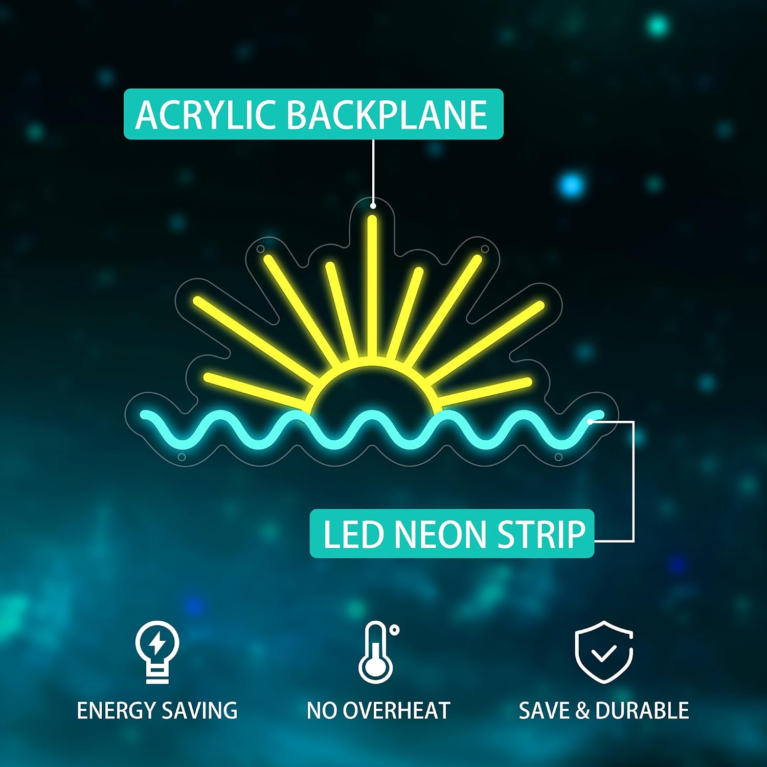 ป้ายไฟนีออนรูปพระอาทิตย์ขึ้นแล - Lighting Decor Sunrise บทวิจารณ์และราคา