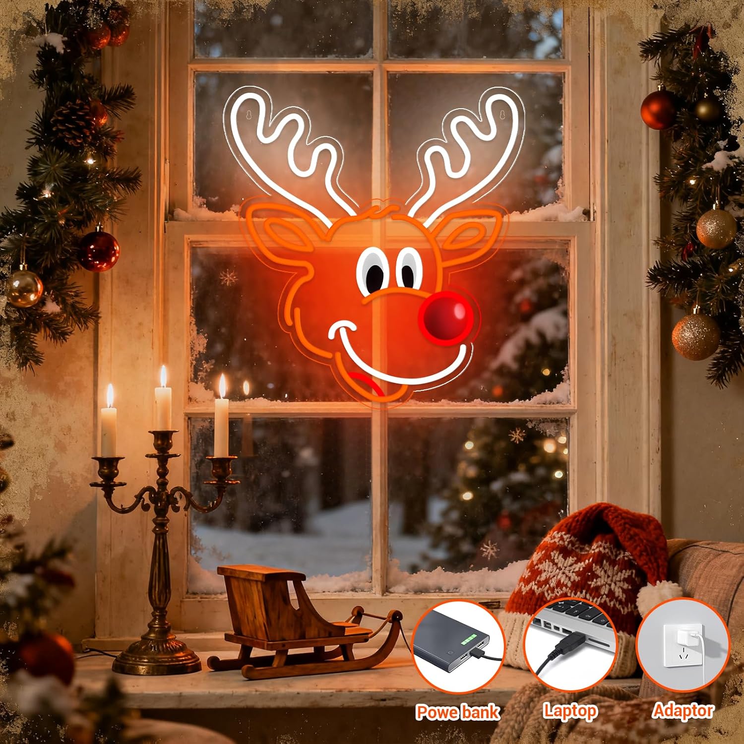ป้ายไฟนีออนรูปกวางเรนเดียร์น่า - Lighting Decoration Ideas For Home บทวิจารณ์และราคา